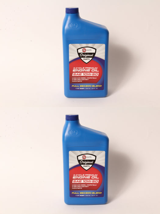 2 PK Genuine Exmark 135-2568 10W-50 Full Synthetic Oil 1 Quart Bottle