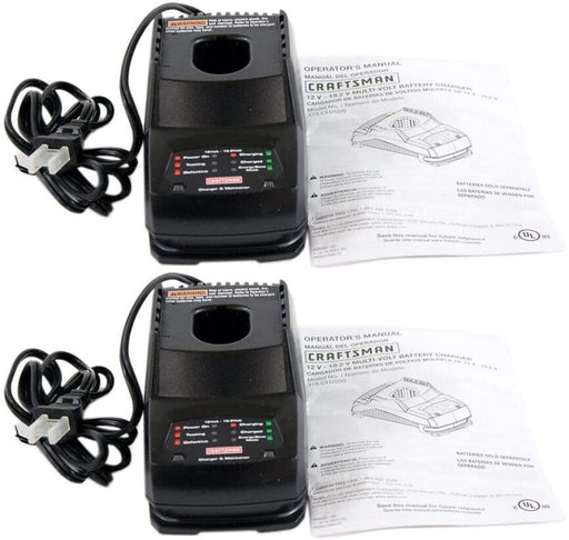 2 Pack Craftsman 140155008 12V-19.2V Dual Chem Battery Charger 315.CH2020 MV OEM
