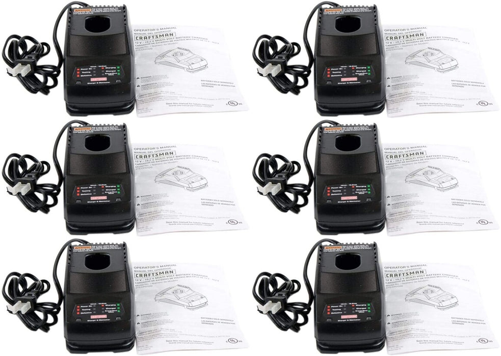 6 Pack Craftsman 140155008 12V-19.2V Dual Chem Battery Charger 315.CH2020 MV OEM
