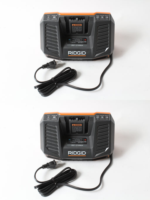 2 Pack Ridgid 140320002 Single Port Li-Ion Ni-CD 18V Slide On Battery Charger