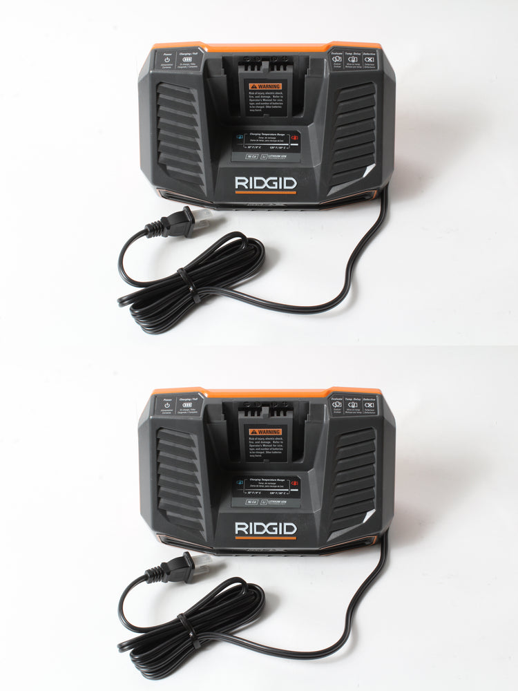 2 Pack Ridgid 140320002 Single Port Li-Ion Ni-CD 18V Slide On Battery Charger