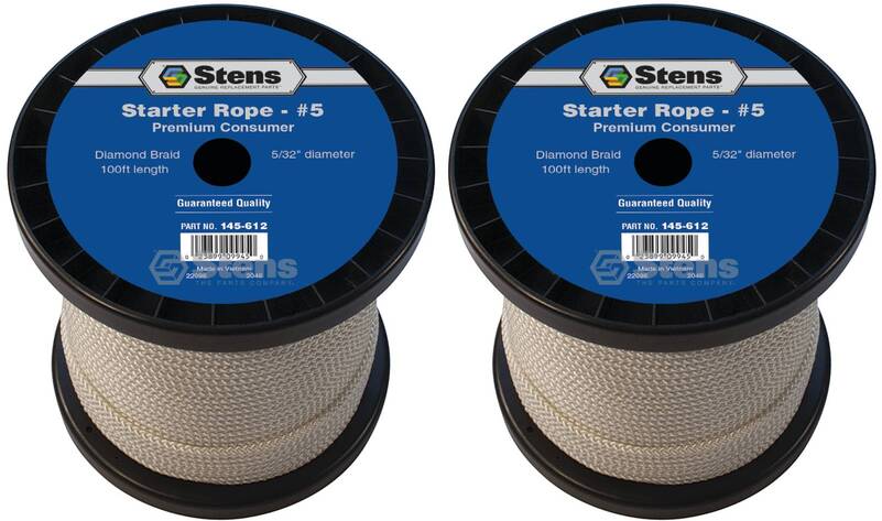 2 PK Stens 145-612 Diamond Braid Starter Rope 100' Spool Size 5 Dia 5/32"