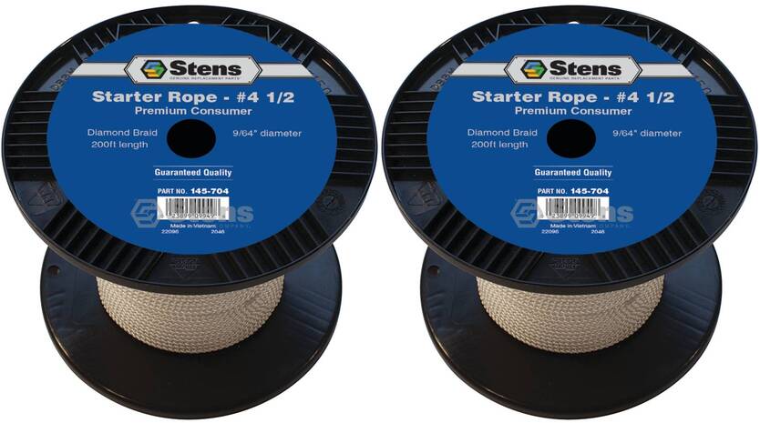 2 PK Stens 145-704 Diamond Braid Starter Rope 200' Spool Size 4-1/2 Dia 9/64"