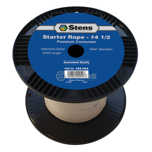 Stens 145-704 Diamond Braid Starter Rope 200' Spool Size 4-1/2 Dia 9/64"