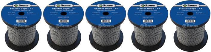 5 PK Stens 146-001 Solid Braid Starter Rope 100' Spool Dia 3/32"