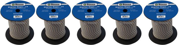 5 PK Stens 146-027 Solid Braid Starter Rope 100' Spool Size 4 Dia 1/8"