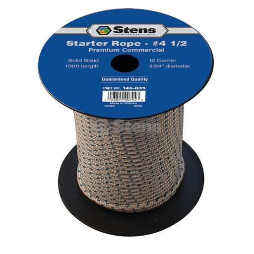 Stens 146-035 Solid Braid Starter Rope 100' Spool Size 4-1/2 Dia 9/64"