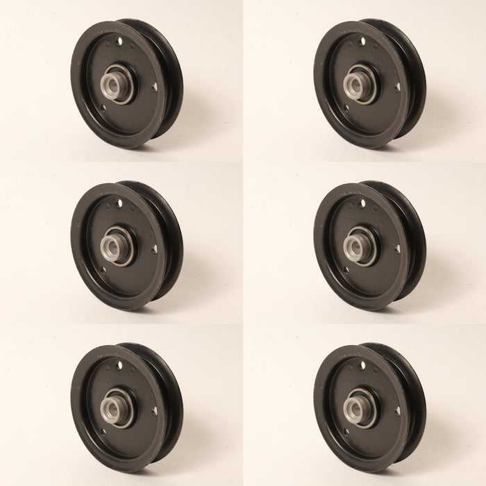 6 Flat Idler Pulley Fits Hustler 605512 603986 Raptor 42" Deck 4.75" OD 1/2" ID