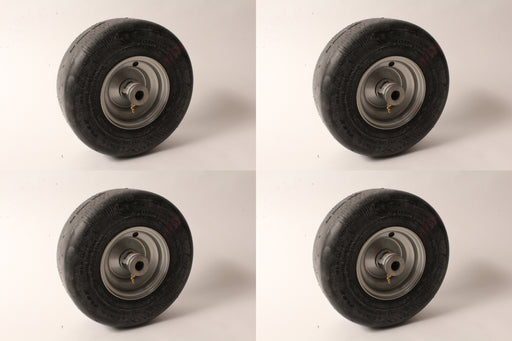 4PK Caster Wheel Assembly 605113 For Hustler & Raptor Mowers 11x4.00x5 Flat Free