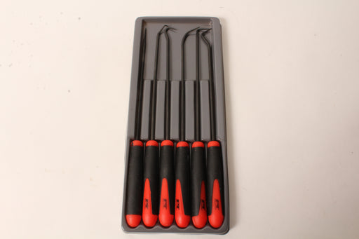 Six Piece Hook & Pick Set Injection Molded Handle Straight Angled Double Angled