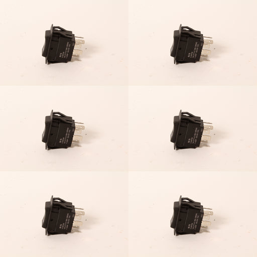 6 PK Deck Lift Rocker Switch Fits Bad Boy 078-3000-00 3 Pos 6 Terminals