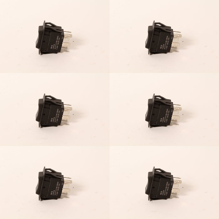 6 PK Deck Lift Rocker Switch Fits Bad Boy 078-3000-00 3 Pos 6 Terminals