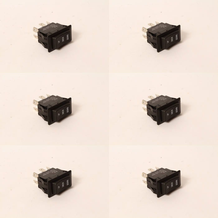 6 PK Deck Lift Rocker Switch Fits Bad Boy 078-3000-00 3 Pos 6 Terminals