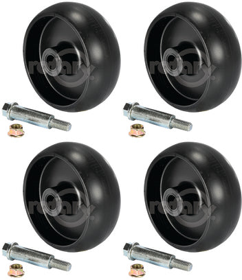 4 PK Deck Wheel Kit Fits JD GX10168 L100 & G100 Series 5" OD 0.6250" ID 2" W