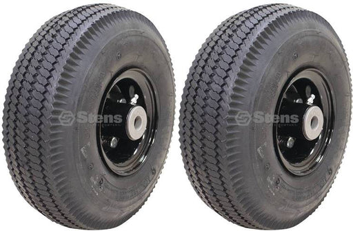 2 Pack Stens 175-590 Zero-Flat Wheel Assembly 4.10x3.50-4