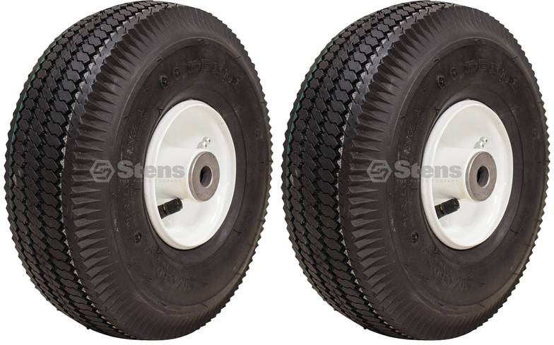 2 Pack Stens 175-658 Zero-Flat Wheel Assembly 4.10x3.50-4