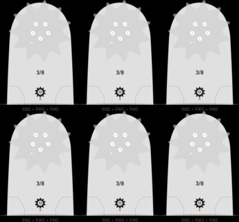 6 Pack Oregon 180RNDD025 PowerCut™ Guide Bar 18"