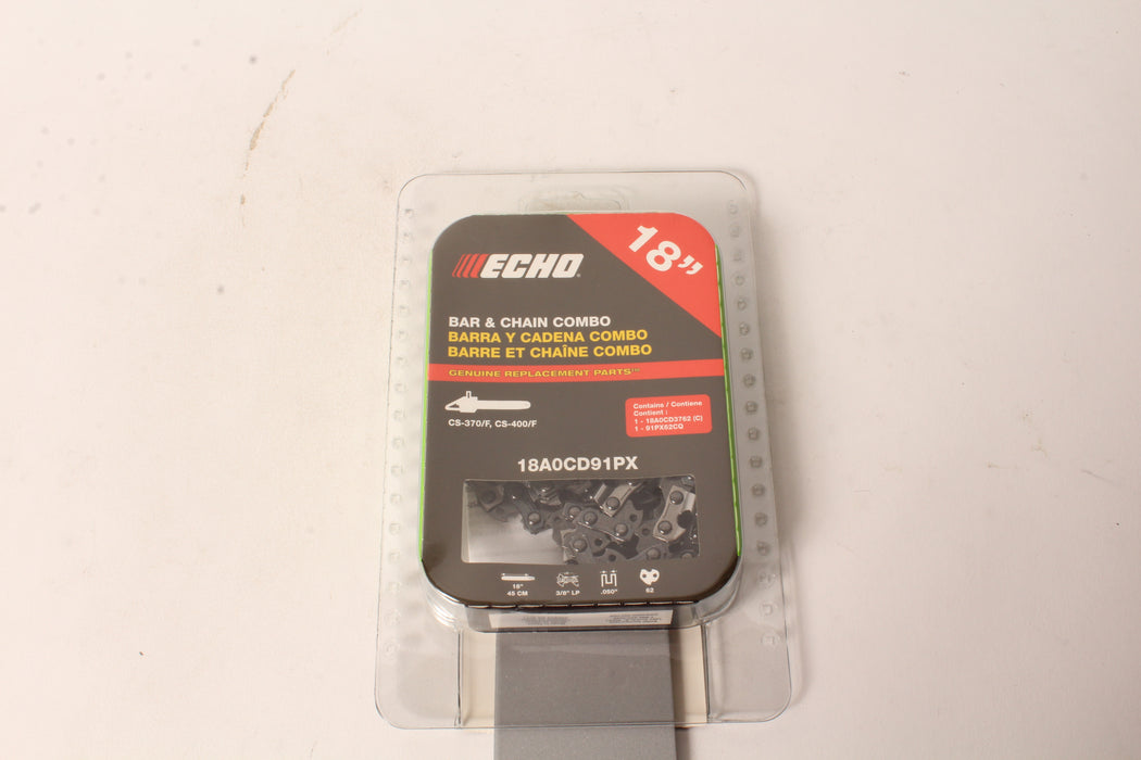 Echo 18" Guide Bar & Chain Combo CS370 CS370F CS400 CS400F .050 3/8 Low-Pro 62DL