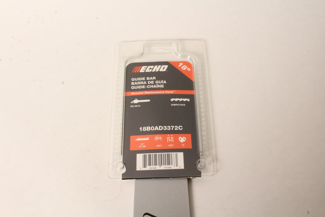 Genuine Echo 18B0AD3372C 18" .050" .325" 72 DL Chainsaw Guide Bar OEM