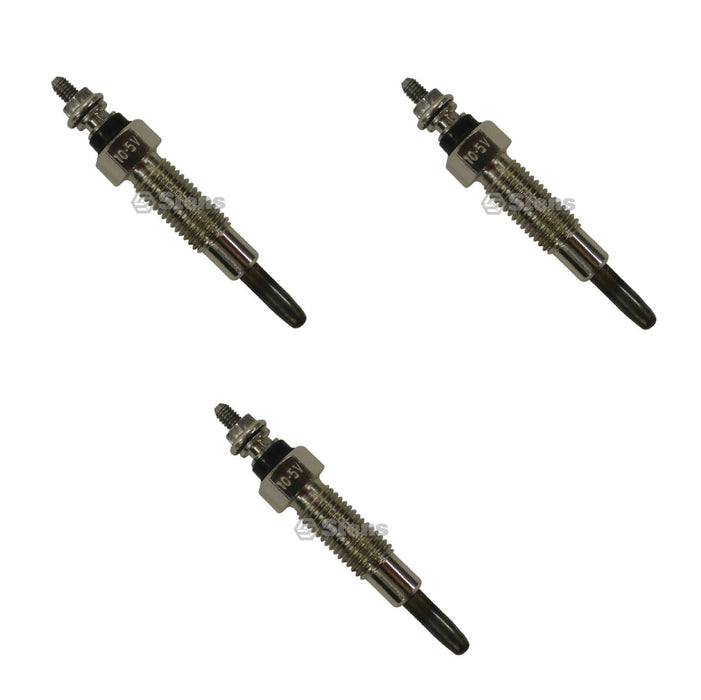 3 Pack Glow Plug Fits Kubota 15521-65512 15521-65511 15521-65510 10mm x 1.25