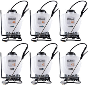 6 PK Smith 4 Gallon Backpack Manual Pump Sprayer 190670