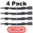 4 Pack Oregon 195-005 Mower Blade Fits Craftsman 133128 134149