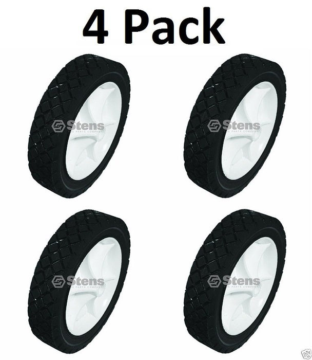 4 Stens 195-016 7" Plastic Wheels Fits Husqvarna 532800060 Sears Craftsman 33957