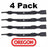 4 Pack Oregon 195-019 Mower Blade Fits Craftsman 139775