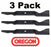 3 pack Oregon 195-072 Mower Blade Fits Dixon 532187756