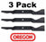 3 Pack Oregon 195-072 Mower Blade Fits Allis Chalmers 21546235 21546848