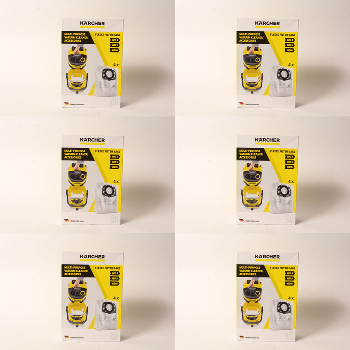 6 Pack Karcher 2.863-006.0 Dry Vacuum Paper Filter Bag WD4 WD5 WD5P WD6 MV4-MV6