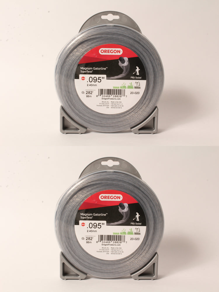 2 PK Oregon 20-020 Magnum Supertwist Gatorline String Trimmer Line .095" x 282'