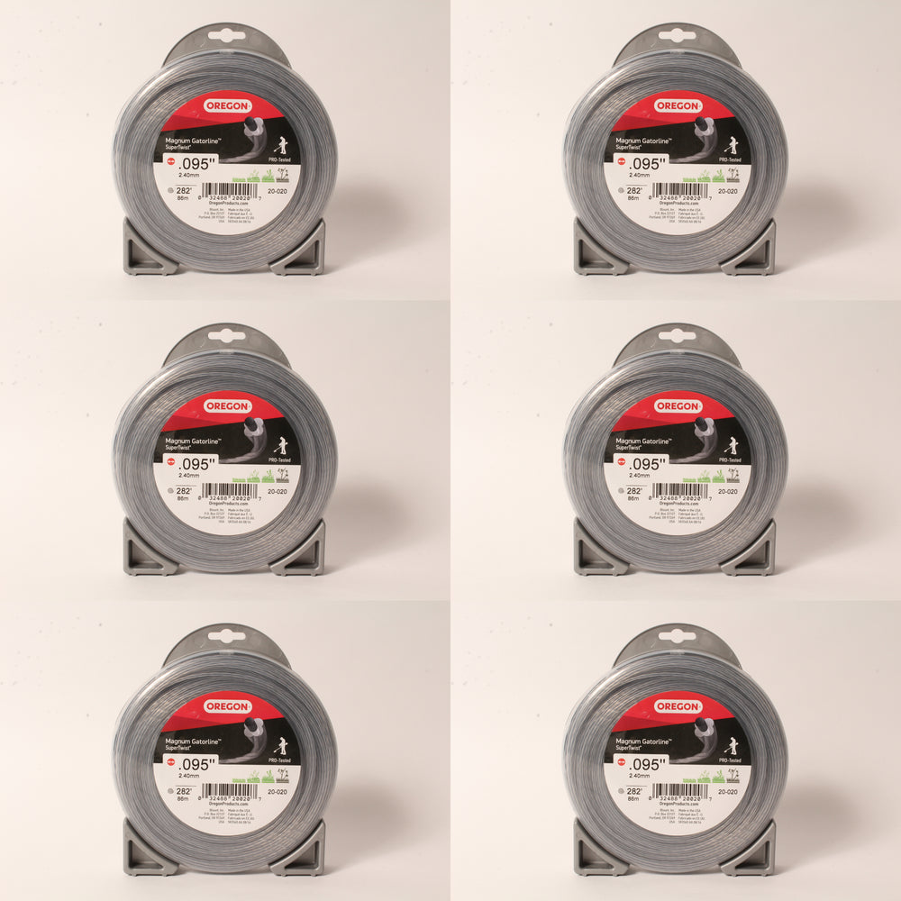 6 PK Oregon 20-020 Magnum Supertwist Gatorline String Trimmer Line .095" x 282'