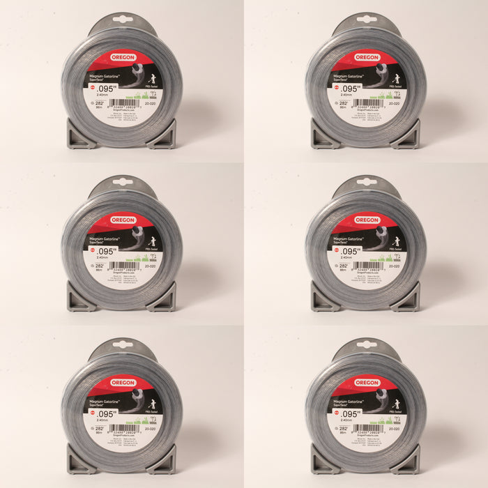 6 PK Oregon 20-020 Magnum Supertwist Gatorline String Trimmer Line .095" x 282'