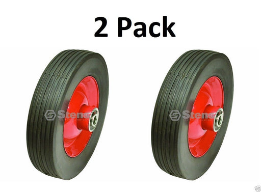 2 Pack Stens 205-112 8" Steel Wheel for Lawn Boy 153800 Sensation 083-106 Rib
