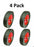 4 Pack Stens 205-112 8" Steel Wheel for Lawn Boy 153800 Sensation 083-106 Rib