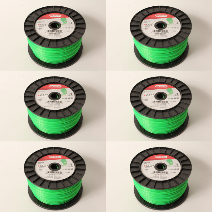 6 PK Oregon 21-195 Round Gatorline Trimmer Line .095" 3Lb Spool Nylon Co-polymer