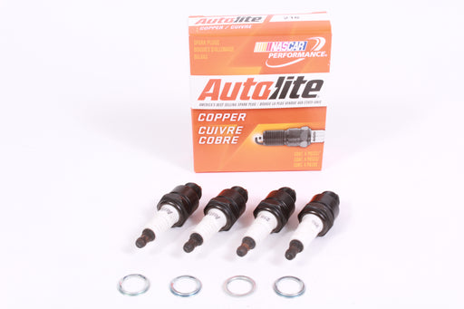 Box of 4 Autolite 216 Copper Non-Resistor Spark Plugs 14mm Thread 7/16" Reach