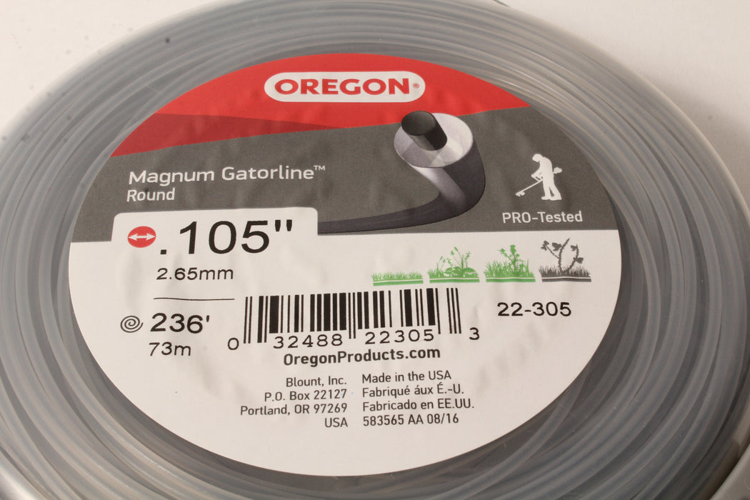 Oregon 22-305 Round Magnum Gatorline String Trimmer Line .105 1lb Donut