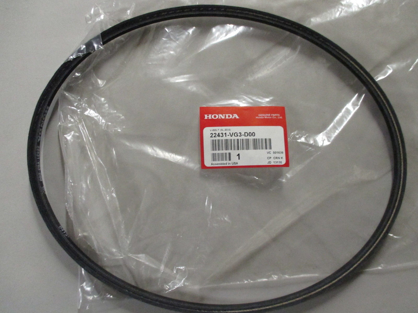 Genuine Honda 22431-VG3-D00 Drive V-Belt 3L-33.8 Fits HRS216K1 HRT216K1 OEM