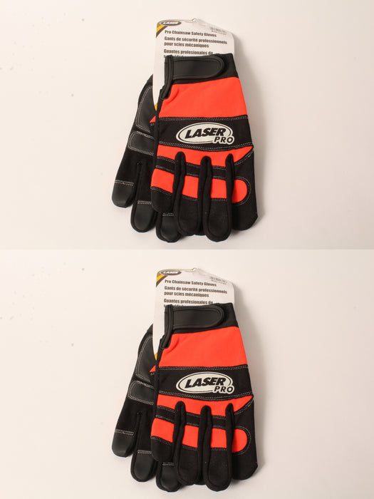 2 Pack Pro Chainsaw Gloves Large Antivibration Breathable Padded Stretch Spandex