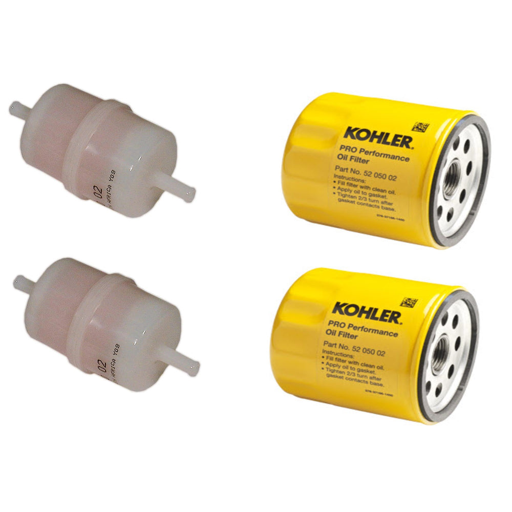 2 Pack Genuine Kohler 24-050-13-S & 52-050-02-S Fuel & Oil Filter Set 2 Each OEM