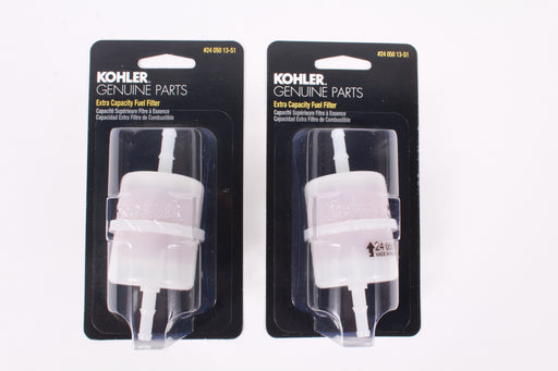 2 Pack Genuine Kohler 24-050-13-S1 Fuel Filter 1/4" 15 Micron OEM