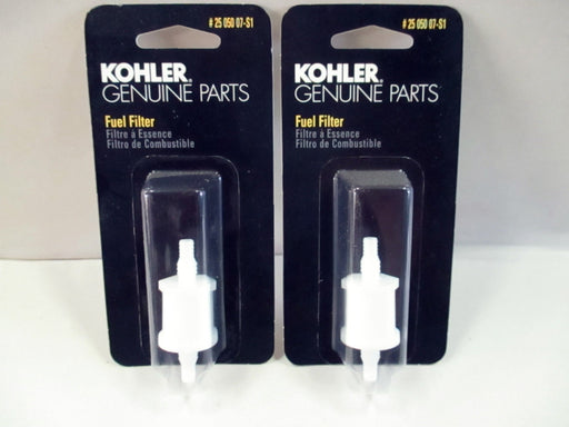 2 Pack Genuine Kohler 25-050-07-S1 Fuel Filter 1/4" OEM
