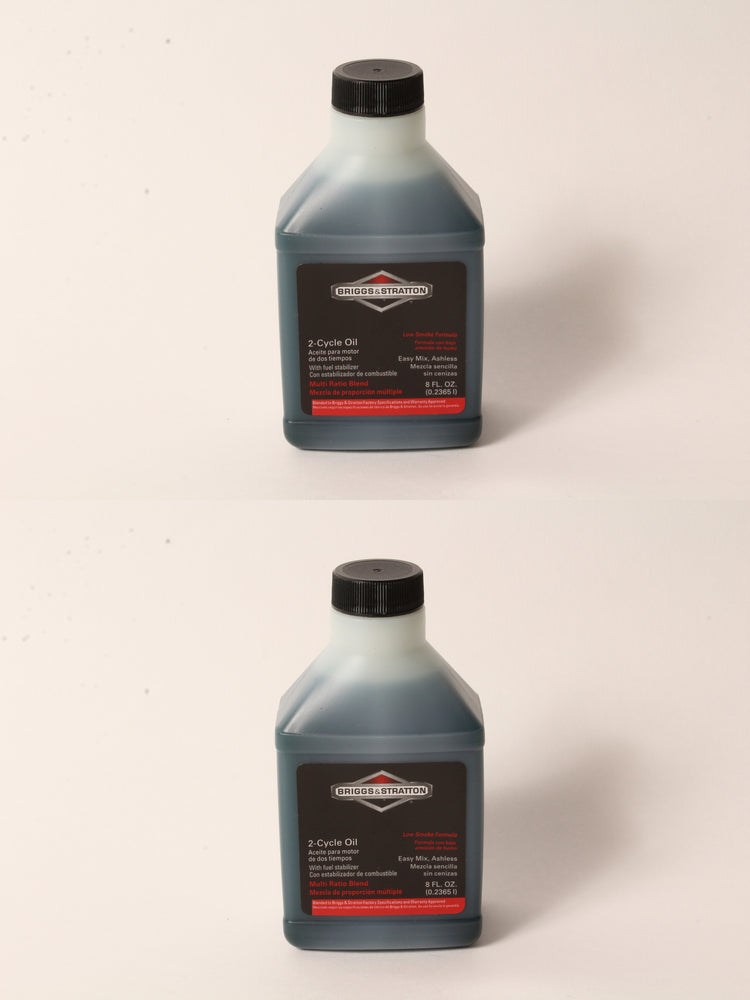 2 PK Briggs & Stratton 2-Cycle Low Smoke Engine Oil 50:1 8 oz Bottle Easy Mix
