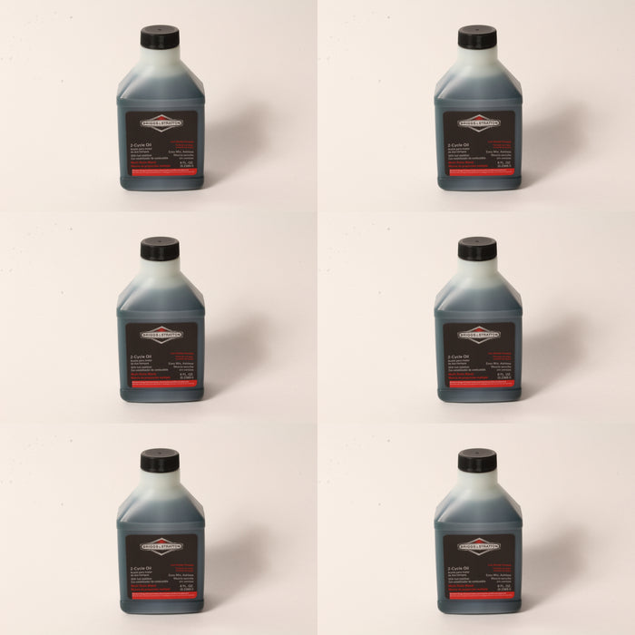 6 PK Briggs & Stratton 2-Cycle Low Smoke Engine Oil 50:1 8 oz Bottle Easy Mix