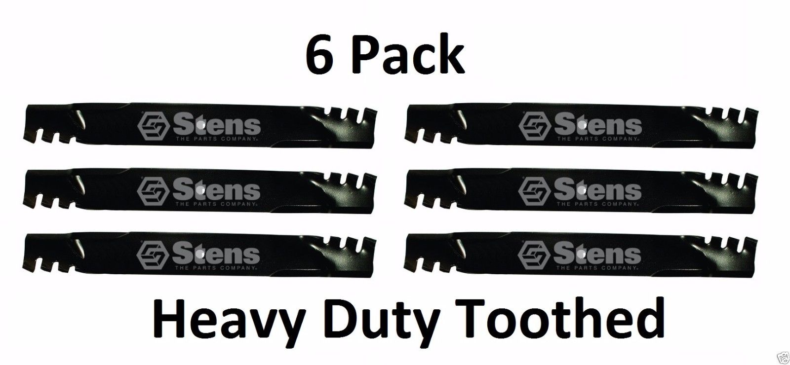 6 Pack Stens 302-248 Toothed Blade for Grasshopper 320238 320243 320244 320247