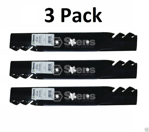 3 Pack Stens 302-408 Toothed Blade for AYP 173920 180054 48" 5 pt Star Hole