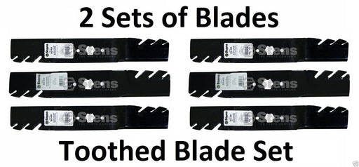 2 Sets of Stens 302-432 & 302-428 Toothed Blade for Toro 112-0302 112-0304 46"