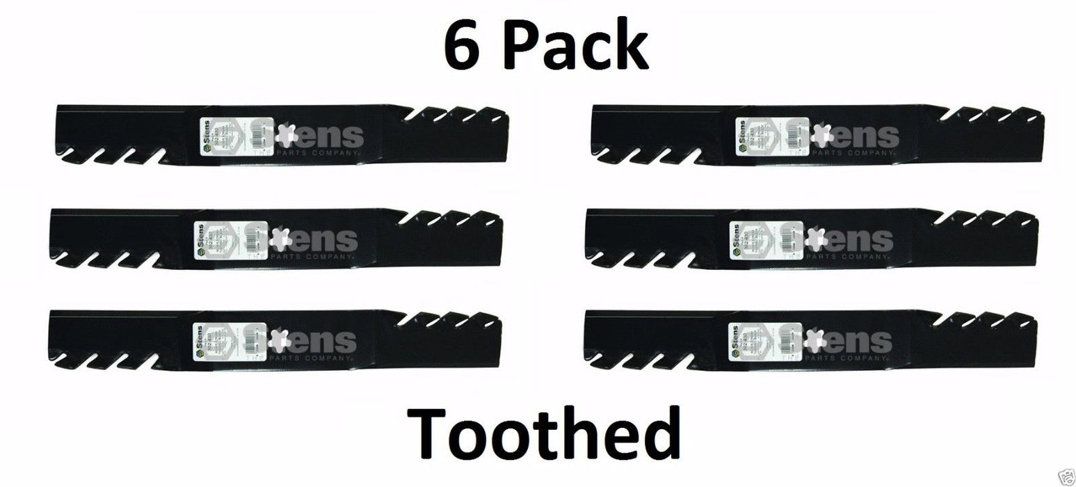 6 Pack Stens 302-430 Toothed Blade for AYP 187254 187256 54" 5 pt Star